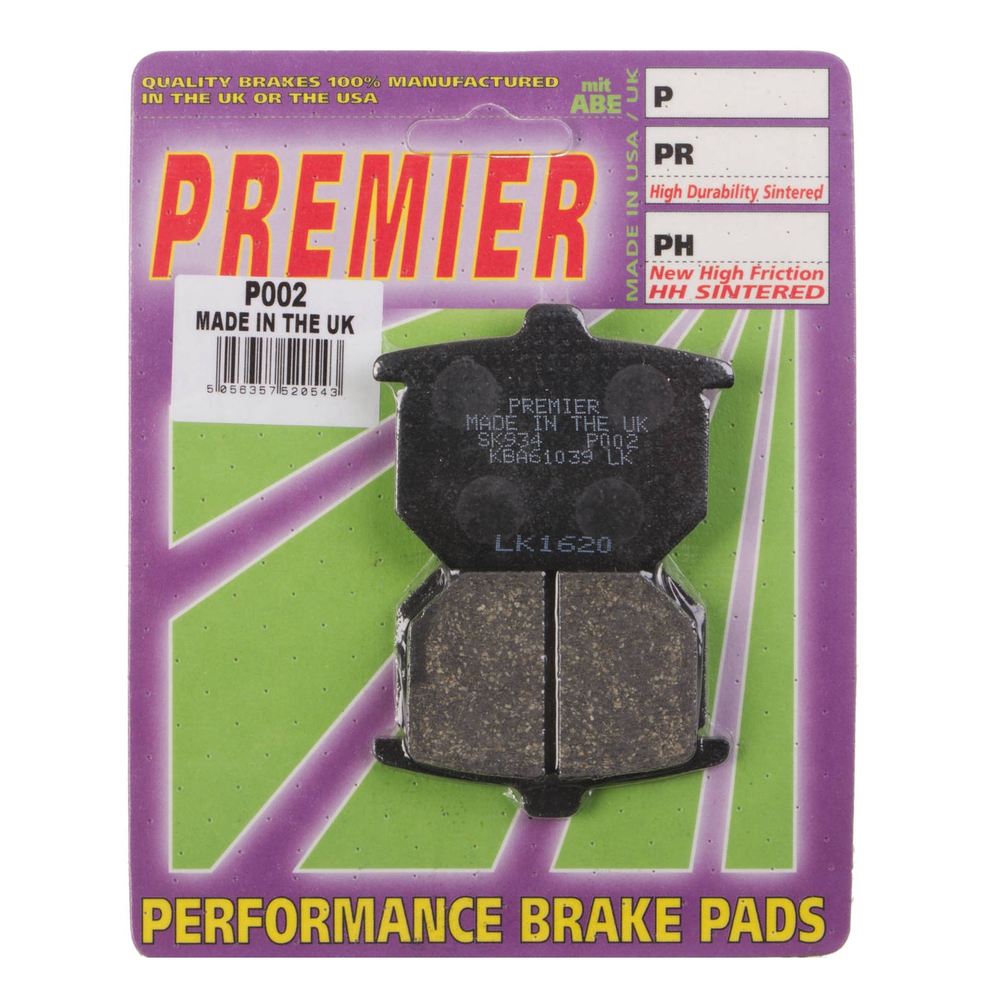 Premier Brake Pads - P Organic Standard