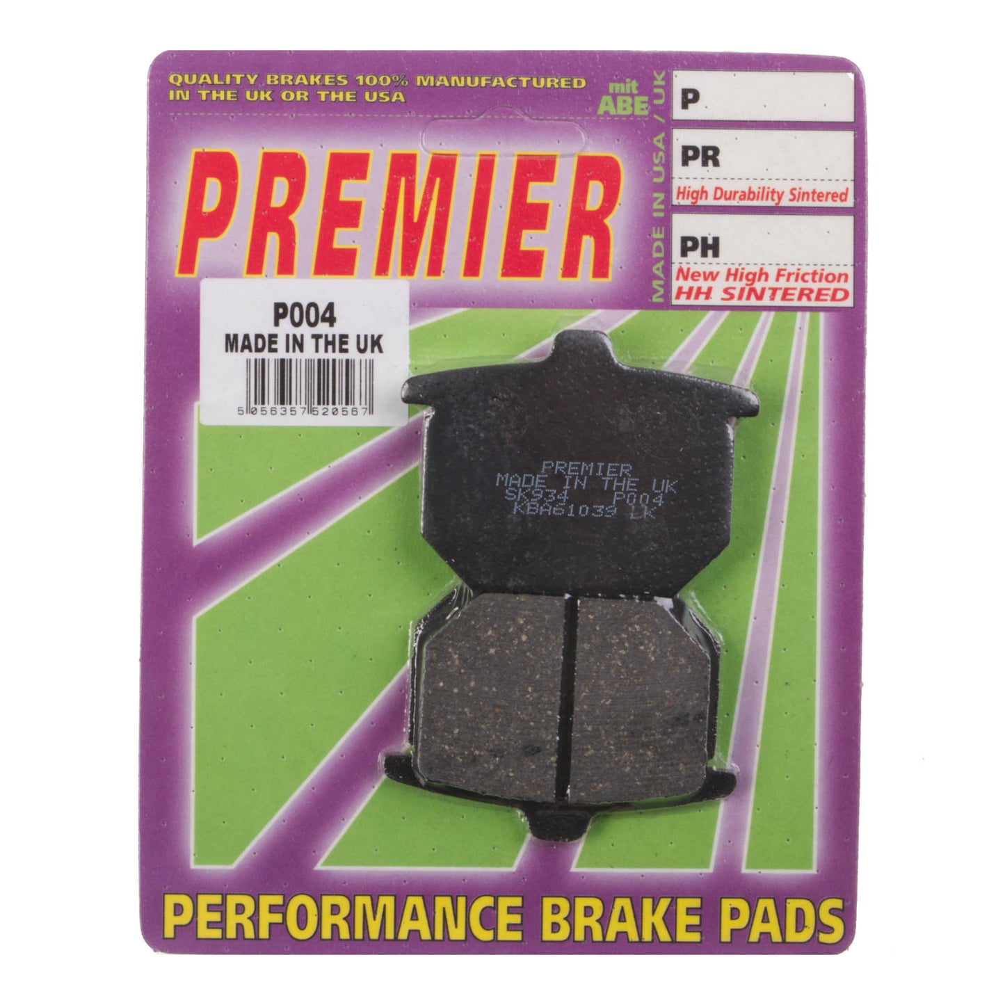 Premier Brake Pads - P Organic Standard
