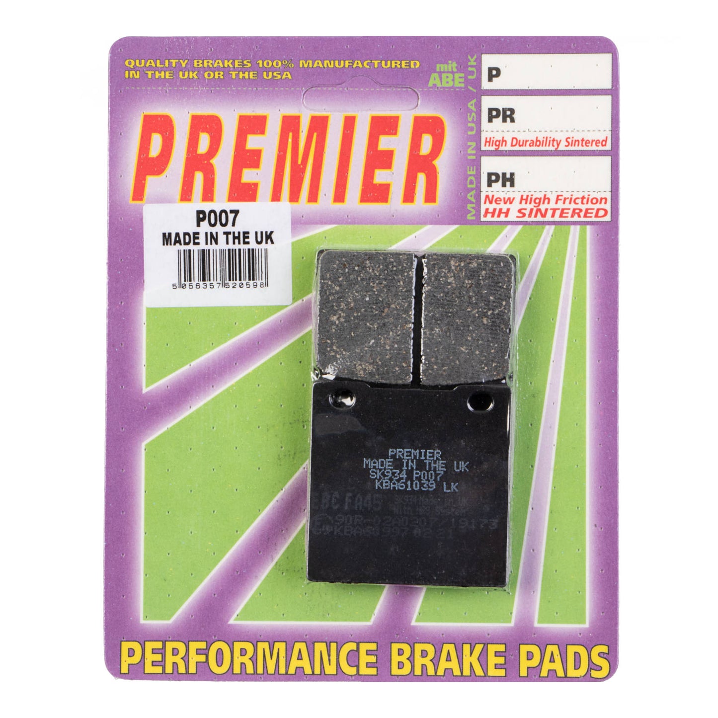 Premier Brake Pads - P Organic Standard