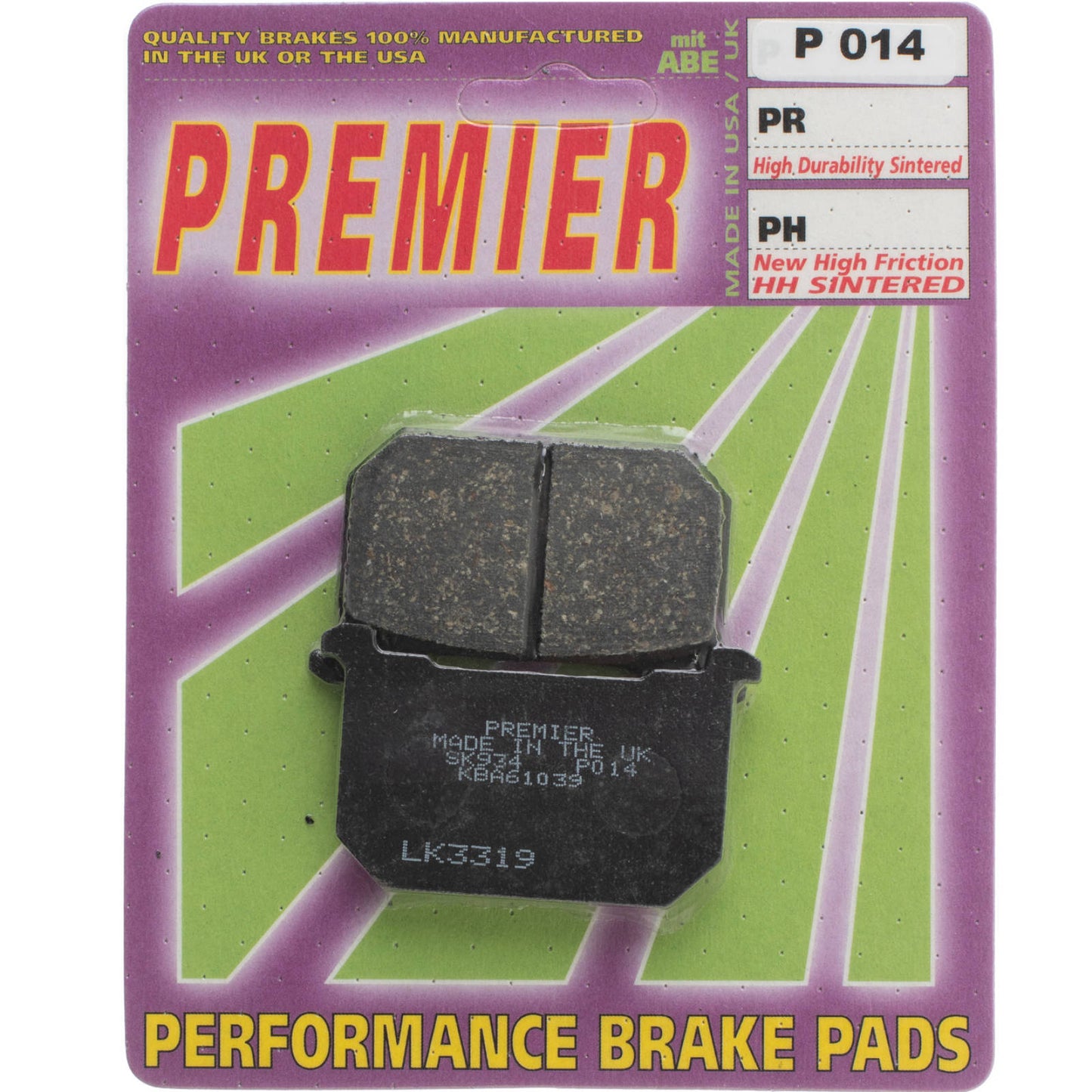 Premier Brake Pads - P Organic Standard