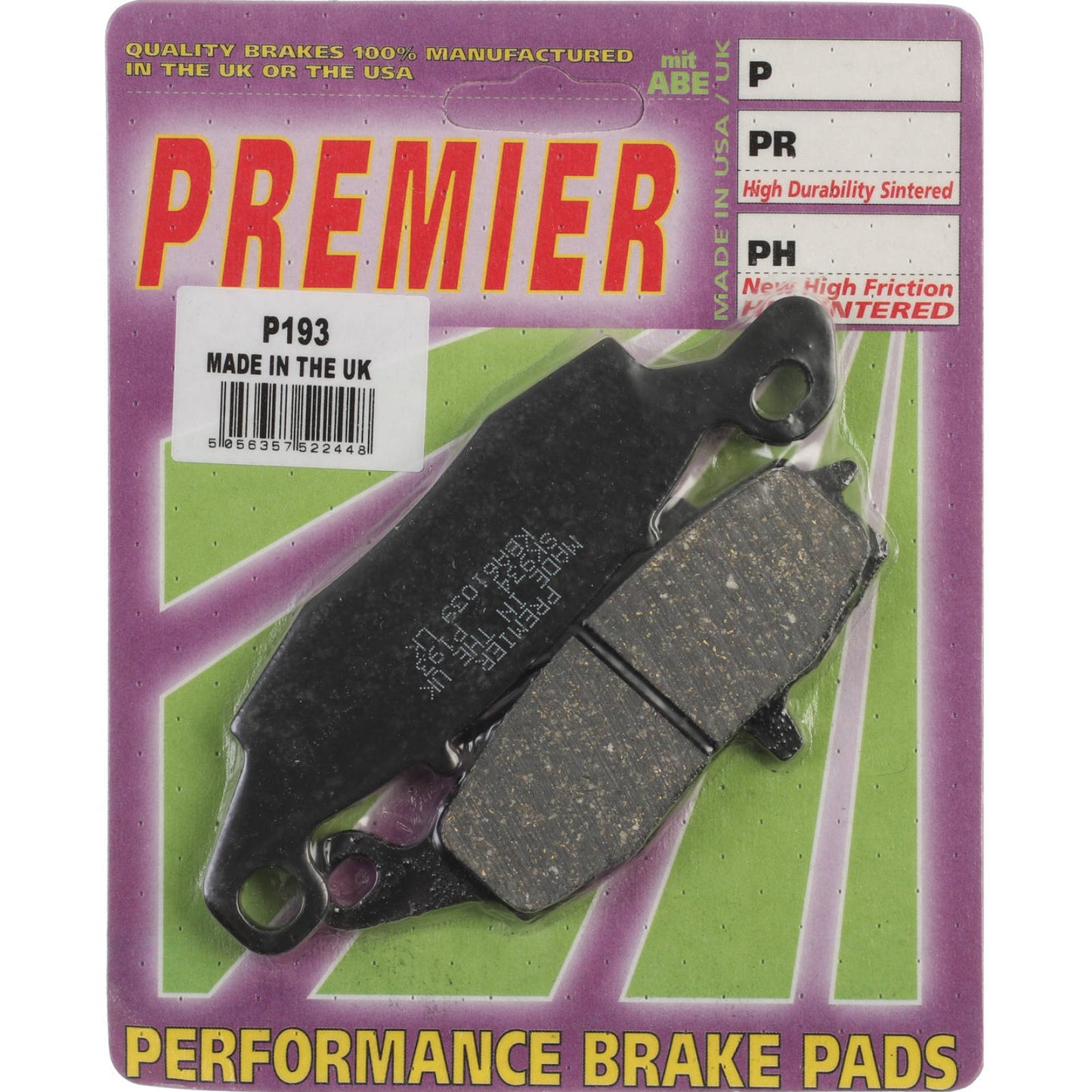 Premier Brake Pads - P Organic Standard