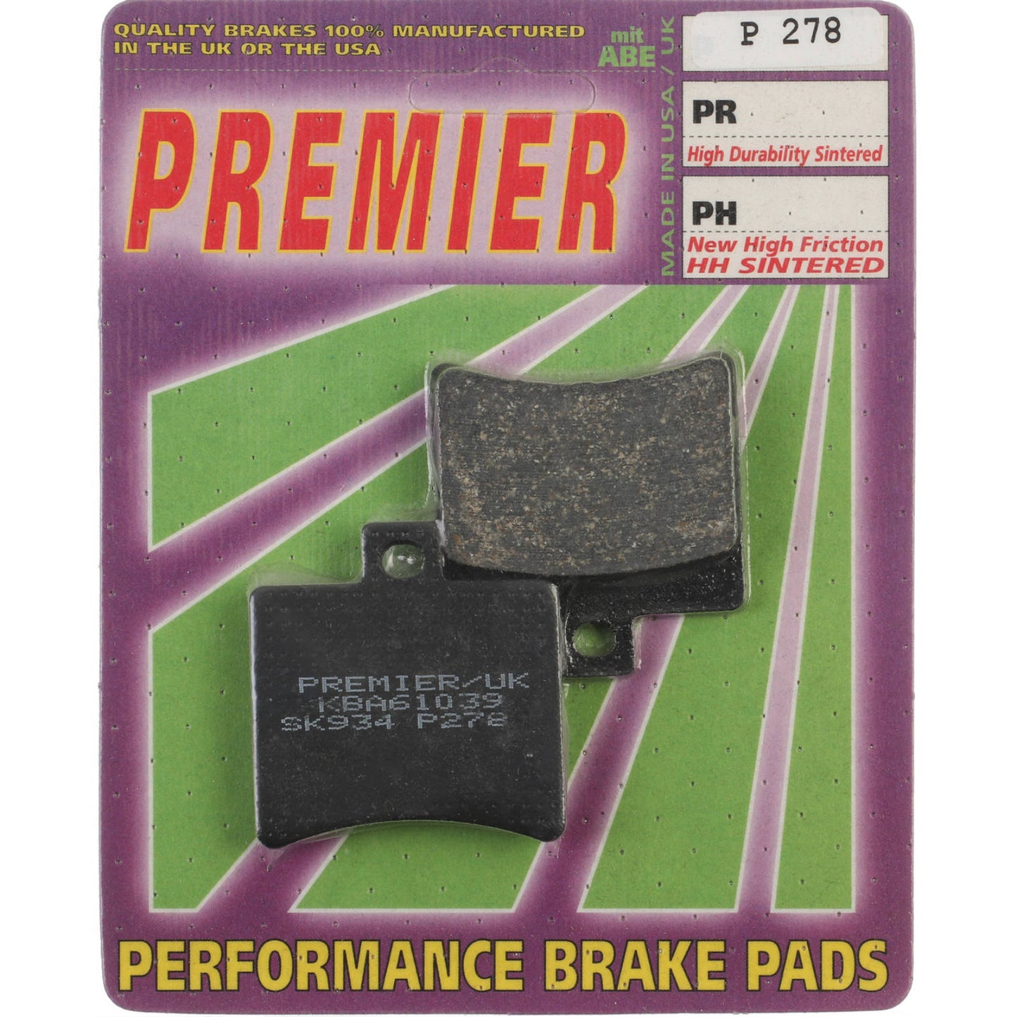 Premier Brake Pads - P Organic Standard