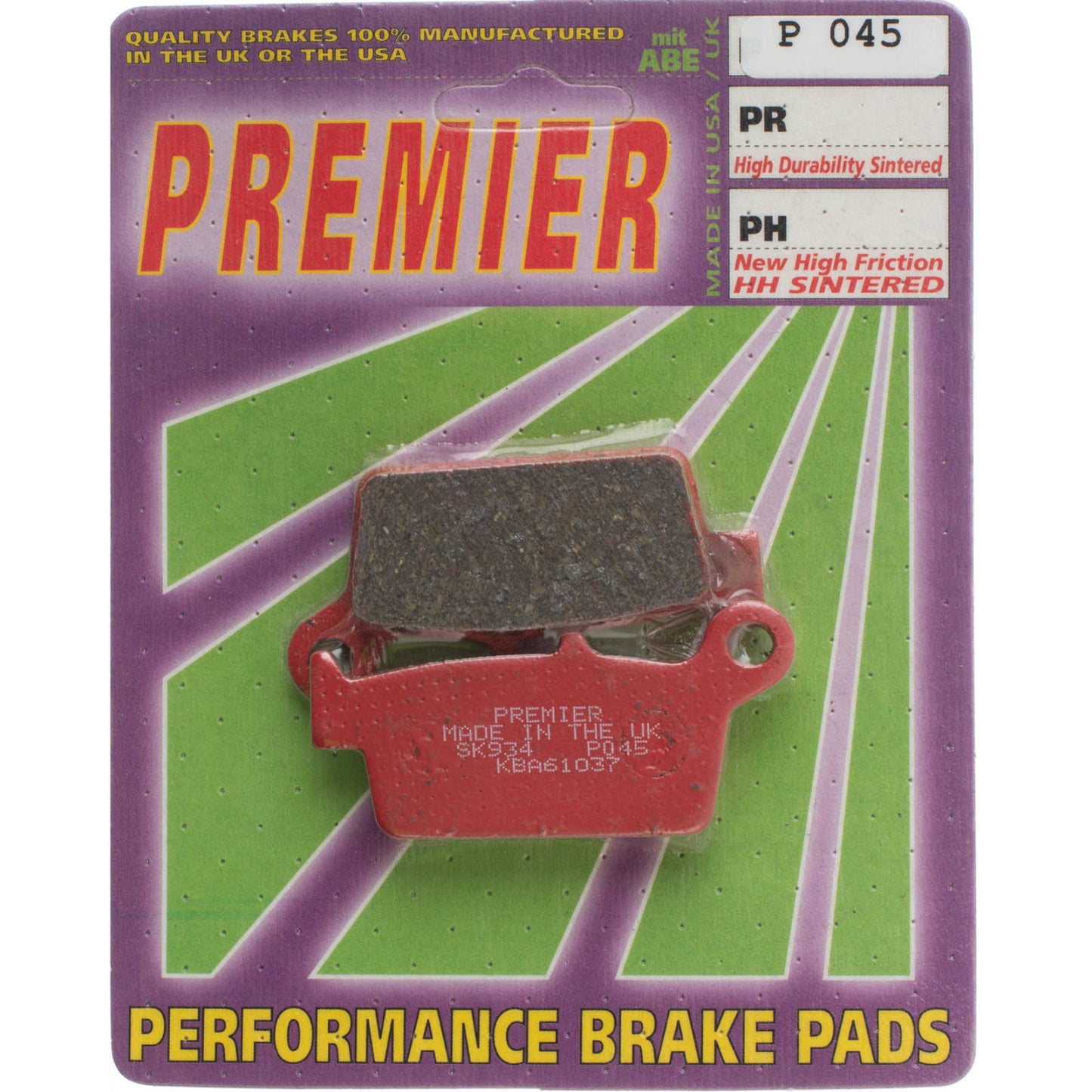 Premier Brake Pads - P Organic Standard