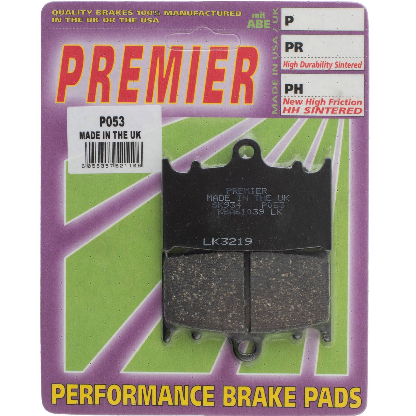 Premier Brake Pads - P Organic Standard