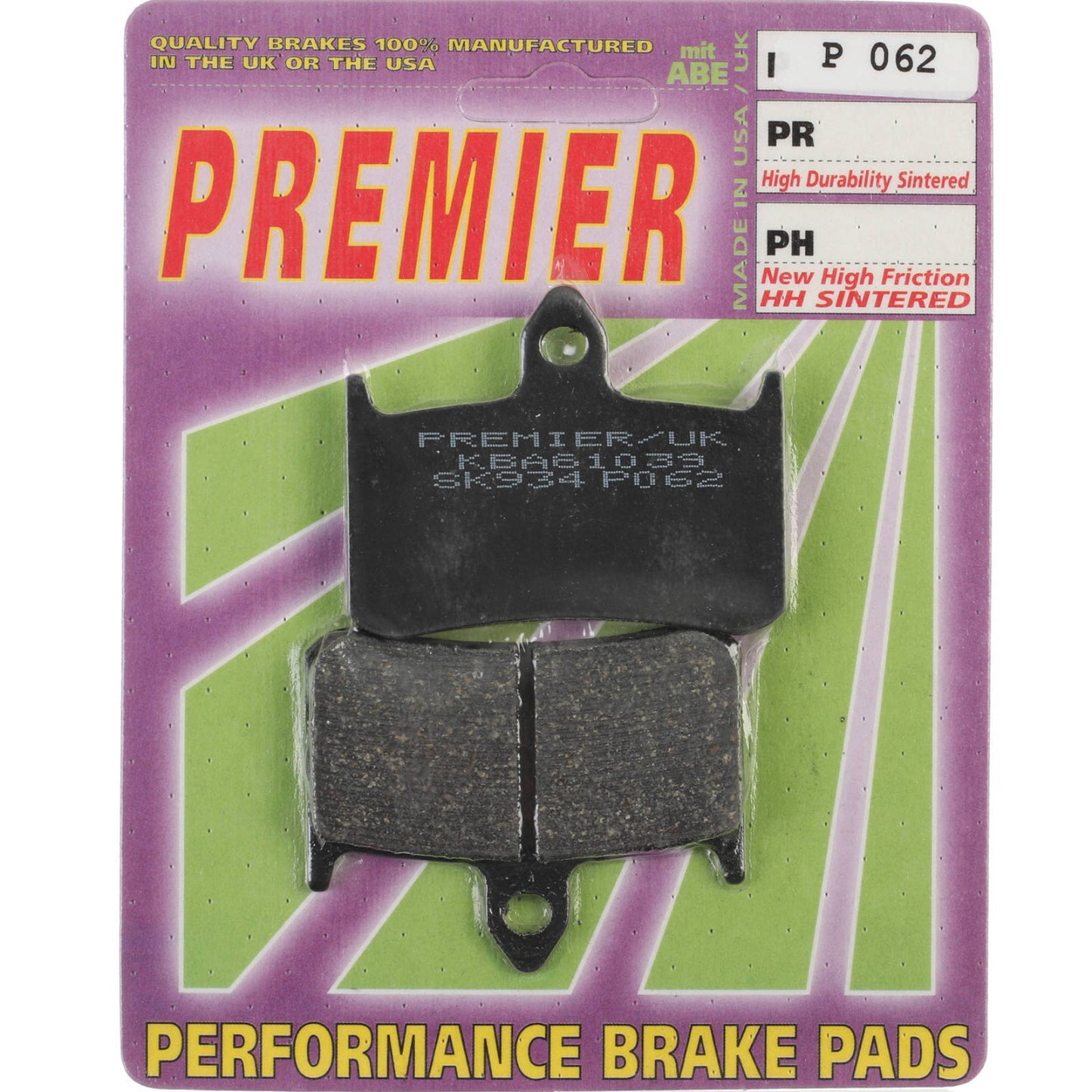 Premier Brake Pads - P Organic Standard