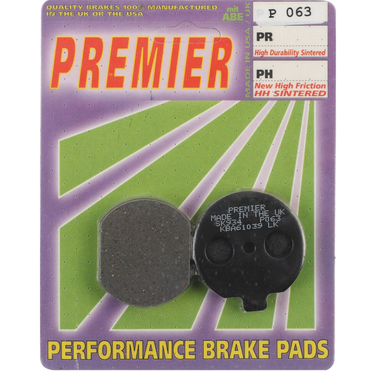 Premier Brake Pads - P Organic Standard