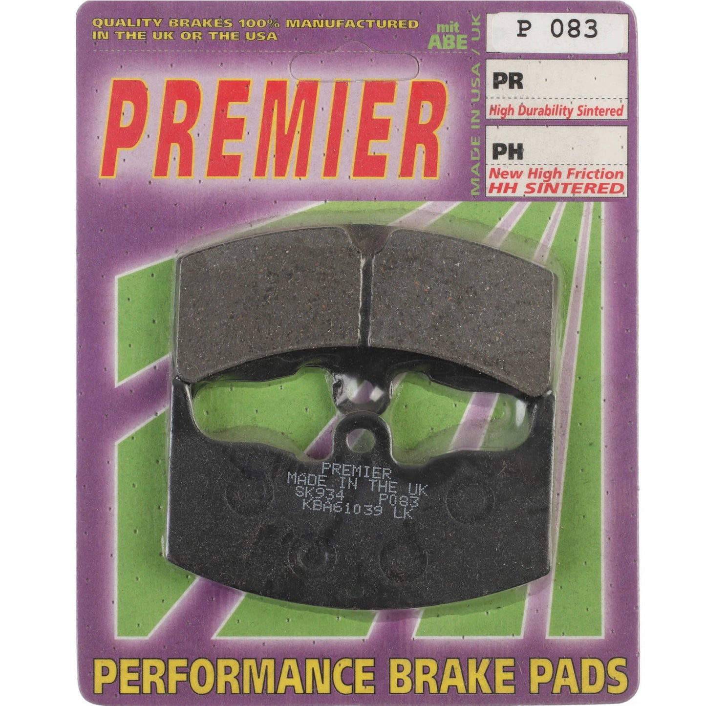 Premier Brake Pads - P Organic Standard