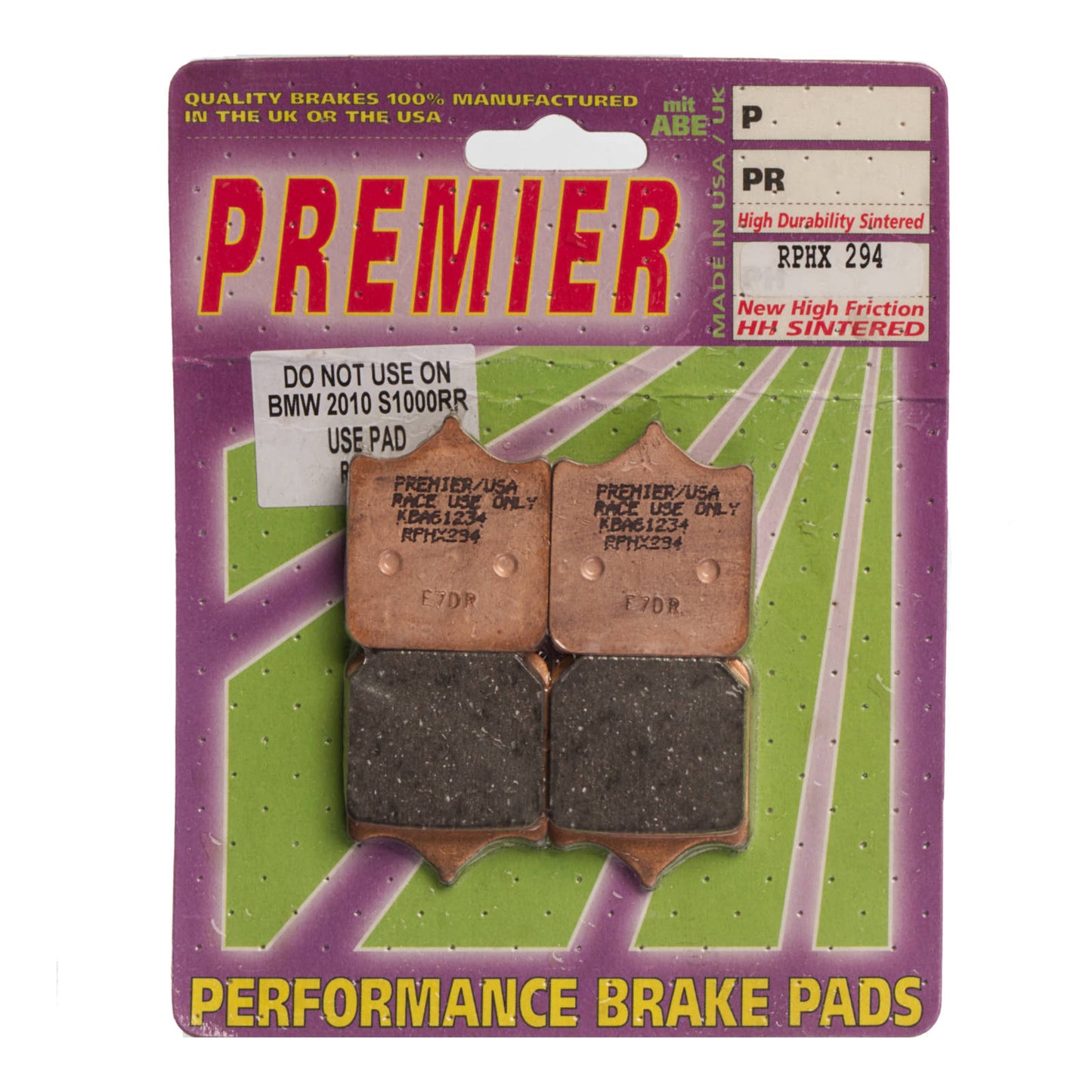 Premier Brake Pads - RPHX Sintered Racing Only