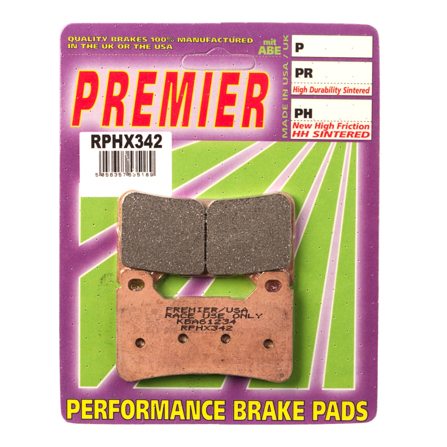 Premier Brake Pads - RPHX Sintered Racing Only