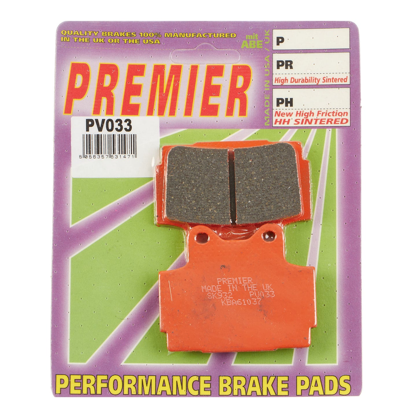 Premier Brake Pads - PV Semi Sintered