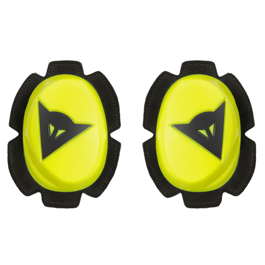 DAINESE PISTA KNEE SLIDERS - FLUO YELLOW/BLACK MCLEOD ACCESSORIES (P) sold by Cully's Yamaha