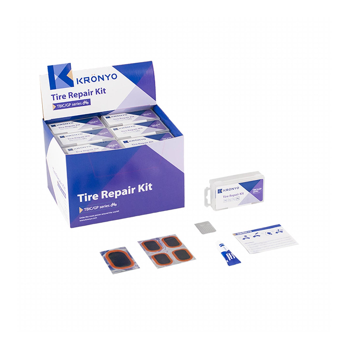 KRONYO TYRE REPAIR KIT -SML EMERGENCY KIT / 30PCS - BOX