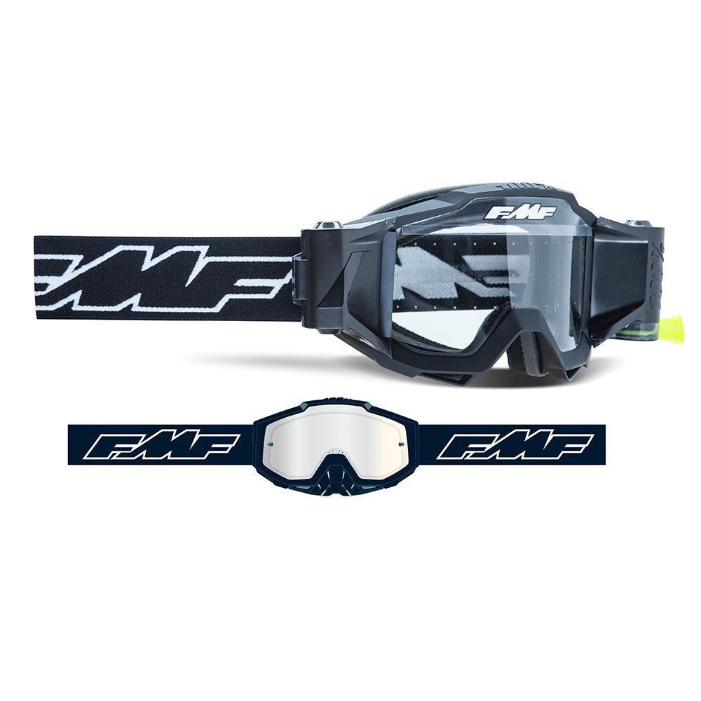 FMF POWERBOMB FILM SYSTEM GOGGLE - ROCKET BLACK CLEAR W/ ANTI STICK DOTS MCLEOD ACCESSORIES (P) sold by Cully's Yamaha