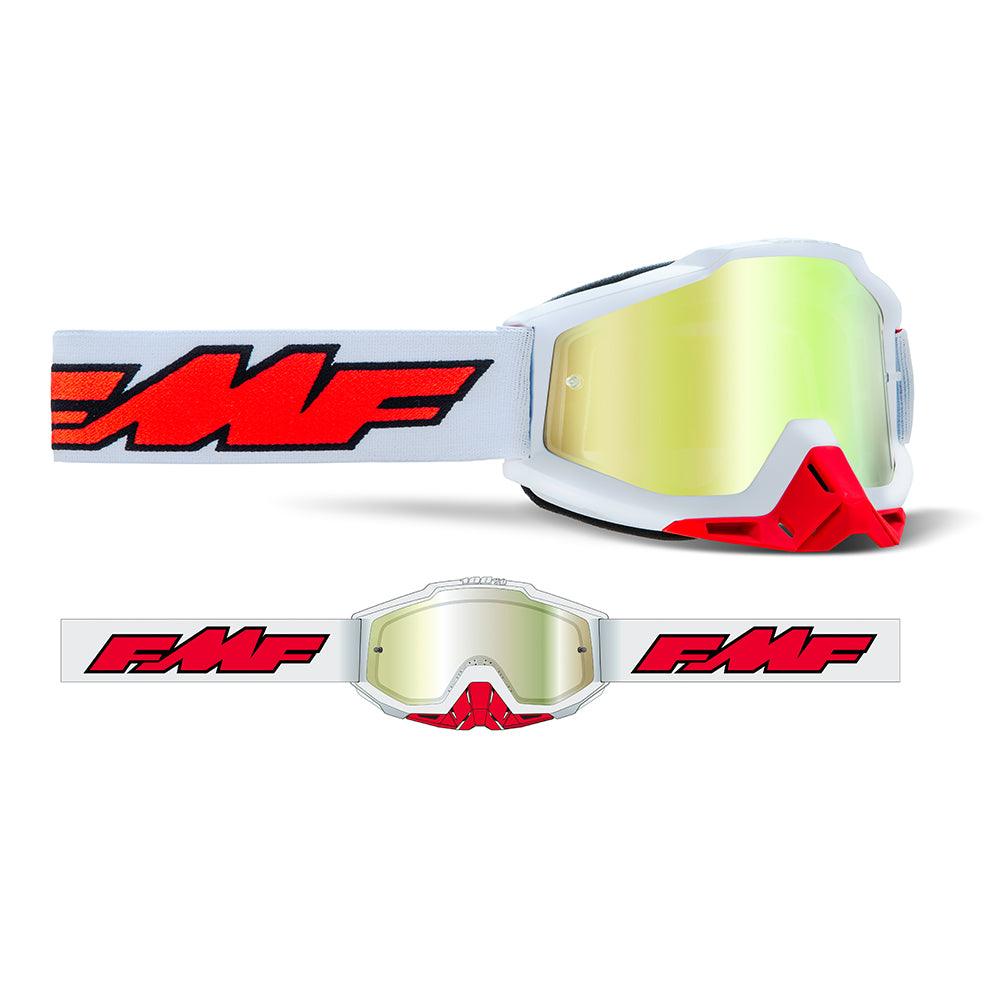 FMF POWERBOMB GOGGLE - ROCKET WHITE (MIRROR TRUE GOLD) MCLEOD ACCESSORIES (P) sold by Cully's Yamaha
