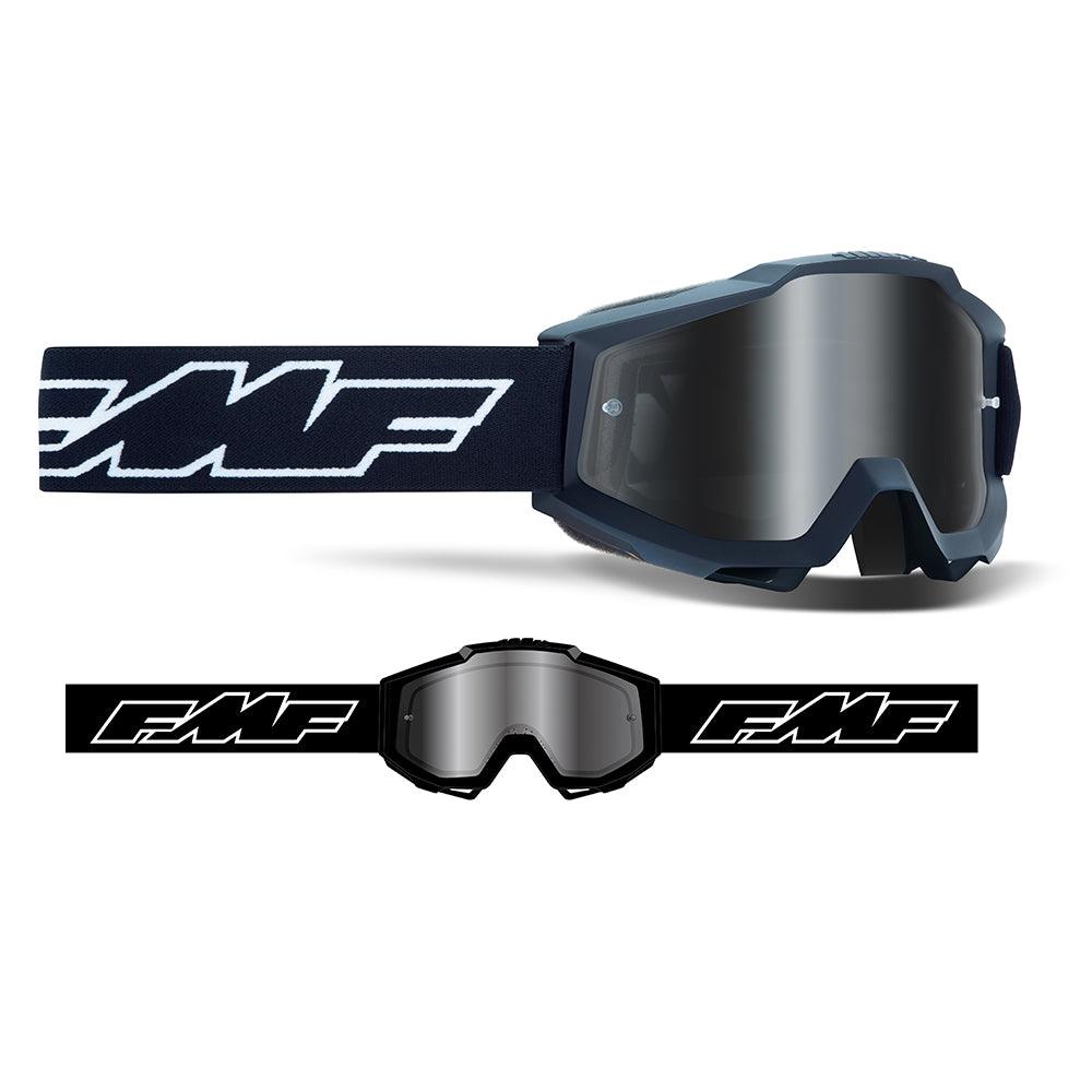 FMF POWERBOMB YOUTH GOGGLE - ROCKET BLACK (MIRROR SILVER) MCLEOD ACCESSORIES (P) sold by Cully's Yamaha