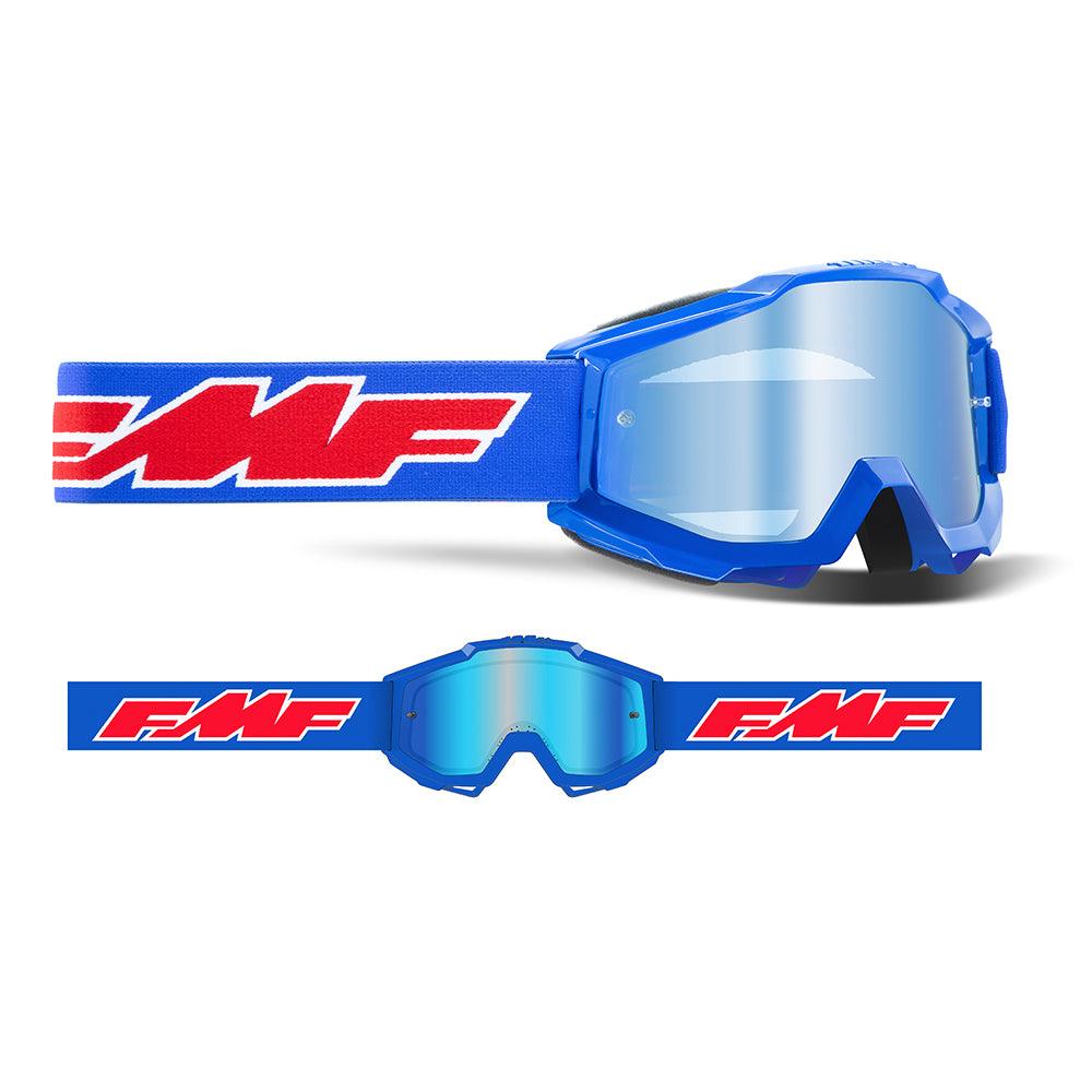 FMF POWERBOMB YOUTH GOGGLE - ROCKET BLUE (MIRROR SILVER) MCLEOD ACCESSORIES (P) sold by Cully's Yamaha