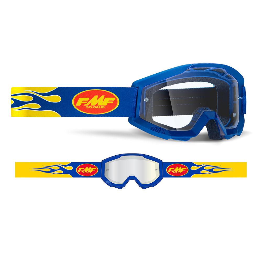 FMF POWERCORE GOGGLE - FLAME NAVY (CLEAR) MCLEOD ACCESSORIES (P) sold by Cully's Yamaha