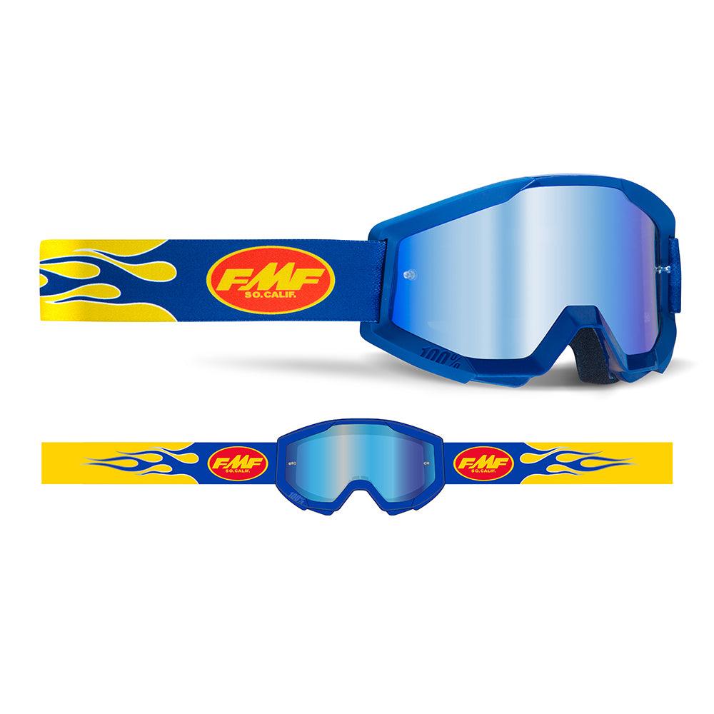 FMF POWERCORE GOGGLE - FLAME NAVY (MIRROR BLUE) MCLEOD ACCESSORIES (P) sold by Cully's Yamaha