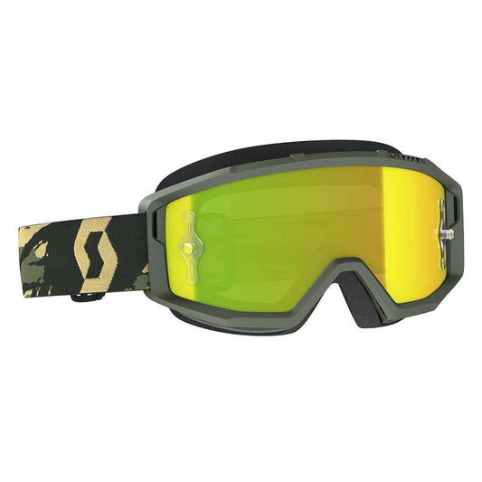 SCOTT 2021 PRIMAL GOGGLE - CAMO KHAKI (YELLOW CHROME) FICEDA ACCESSORIES sold by Cully's Yamaha