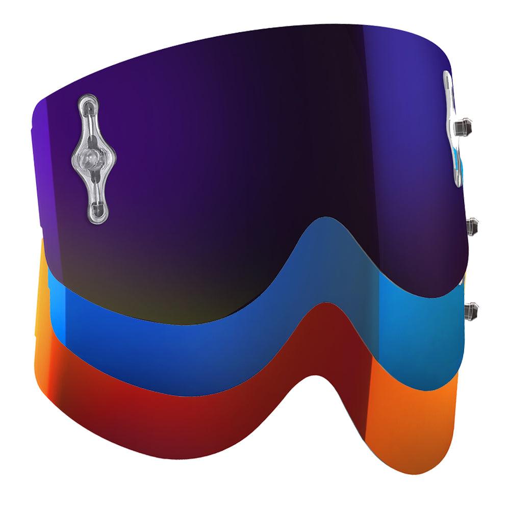 SCOTT RECOIL XI/80'S SNG WORKS REPLACEMENT LENS - BLUE/ORANGE/PURPLE CHROME FICEDA ACCESSORIES sold by Cully's Yamaha