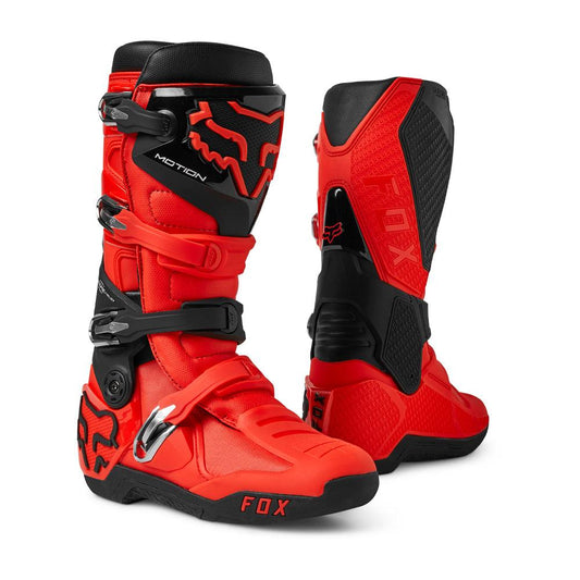 FOX MOTION BOOTS - FLUO RED FOX RACING AUSTRALIA sold by Cully's Yamaha