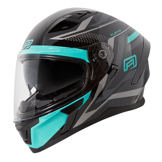 RJAYS APEX III IGNITE HELMET - BLACK/AQUA CASSONS PTY LTD sold by Cully's Yamaha