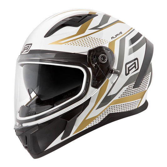 RJAYS APEX III IGNITE HELMET - WHITE/GOLD CASSONS PTY LTD sold by Cully's Yamaha
