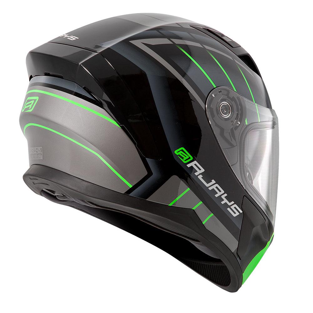 RJAYS APEX III SWITCH HELMET - BLACK/GREY/GREEN CASSONS PTY LTD sold by Cully's Yamaha