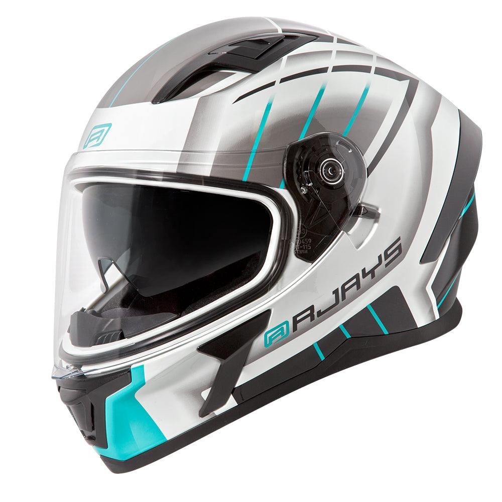 RJAYS APEX III SWITCH HELMET - WHITE/GREY/AQUA CASSONS PTY LTD sold by Cully's Yamaha
