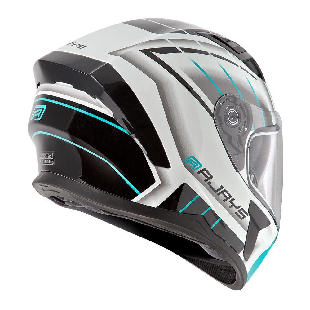 RJAYS APEX III SWITCH HELMET - WHITE/GREY/AQUA CASSONS PTY LTD sold by Cully's Yamaha