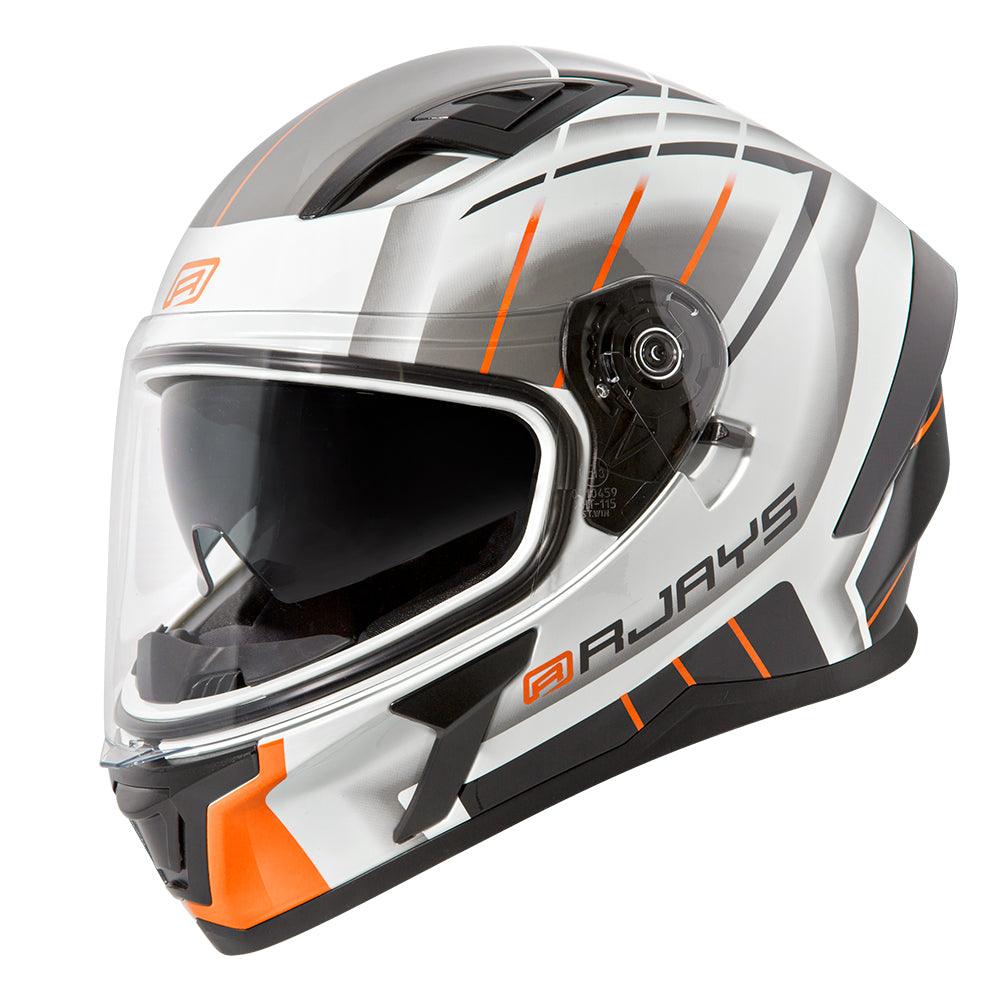 RJAYS APEX III SWITCH HELMET - WHITE/GREY/ORANGE CASSONS PTY LTD sold by Cully's Yamaha