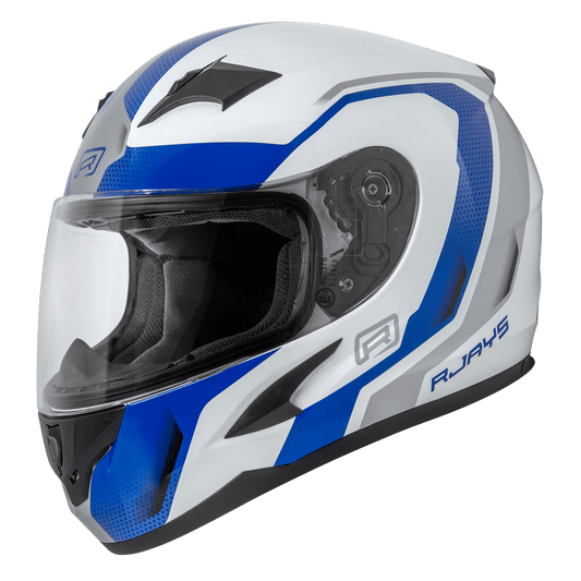 RJAYS GRID HELMET - GLOSS WHITE/BLUE CASSONS PTY LTD sold by Cully's Yamaha
