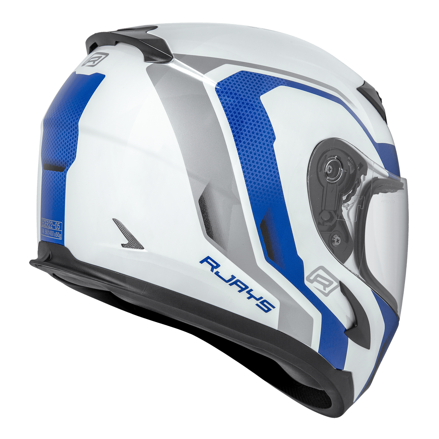 RJAYS GRID HELMET - GLOSS WHITE/BLUE CASSONS PTY LTD sold by Cully's Yamaha