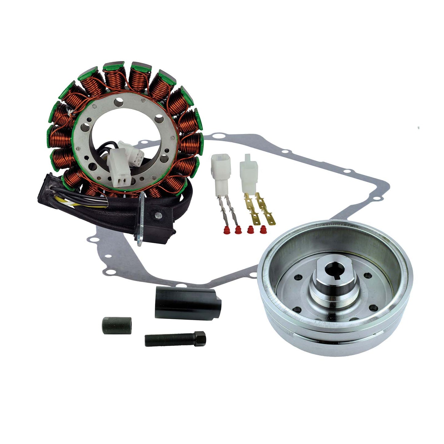 Improved Flywheel + Puller + Stator + Gasket Kit (RM23049)