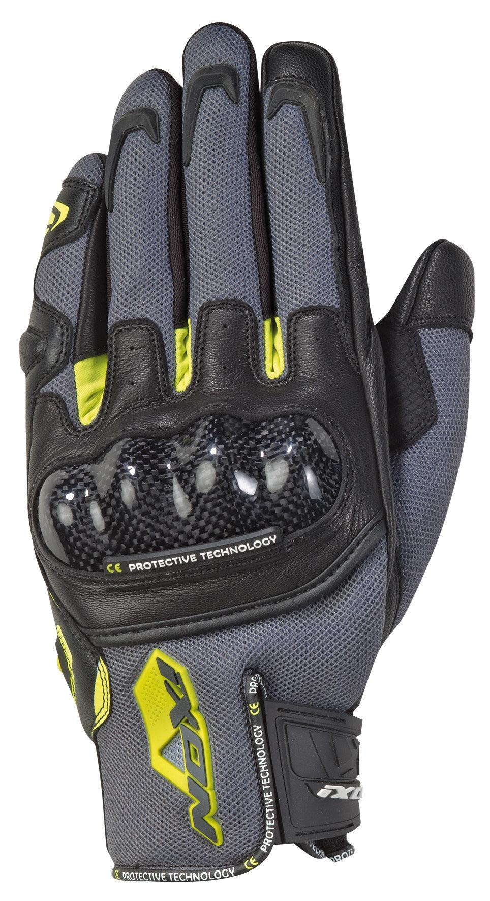 IXON RS RISE AIR GLOVES - GREY/BLACK/BRIGHT YELLOW CASSONS PTY LTD sold by Cully's Yamaha