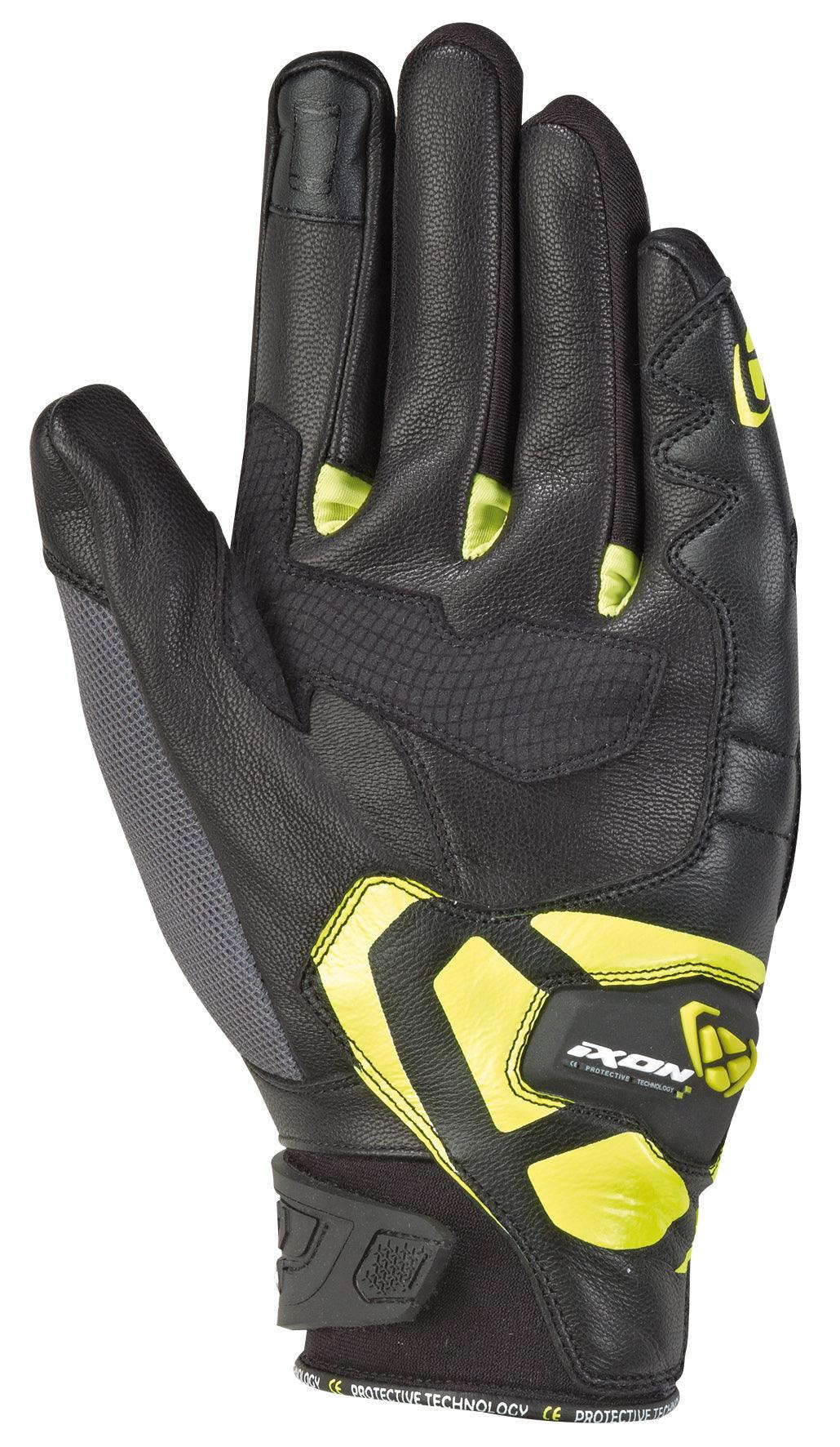 IXON RS RISE AIR GLOVES - GREY/BLACK/BRIGHT YELLOW CASSONS PTY LTD sold by Cully's Yamaha