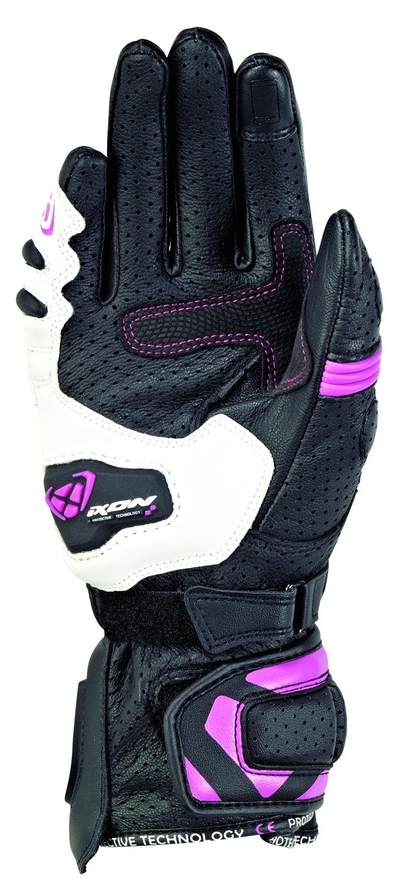 IXON RS TEMPO AIR LADY GLOVES - BLACK/WHITE/FUCHSIA CASSONS PTY LTD sold by Cully's Yamaha