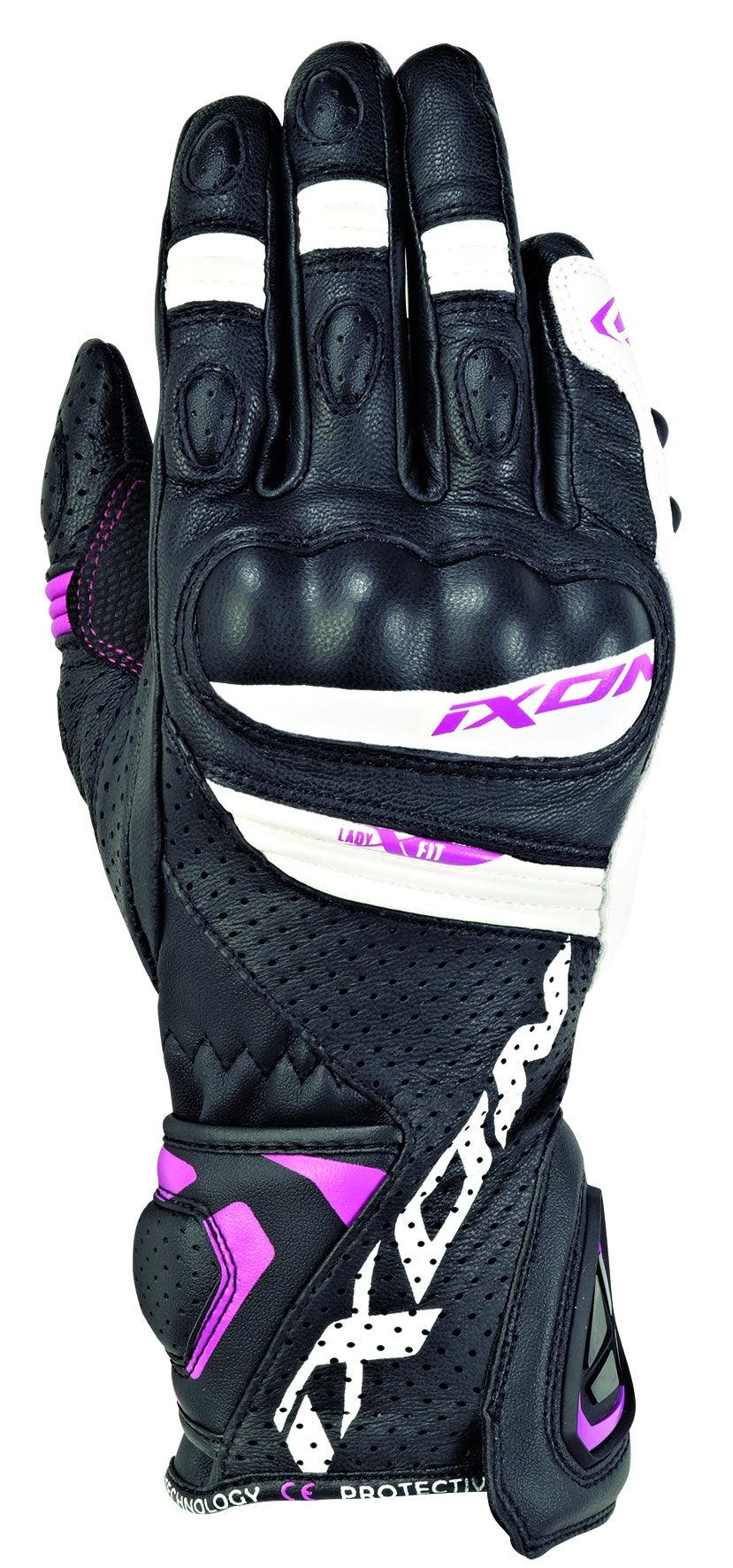 IXON RS TEMPO AIR LADY GLOVES - BLACK/WHITE/FUCHSIA CASSONS PTY LTD sold by Cully's Yamaha