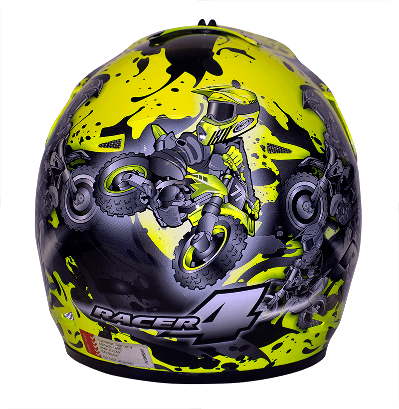 RXT RACER 4 KIDS HELMET - FLUO YELLOW MOTO NATIONAL ACCESSORIES PTY sold by Cully's Yamaha