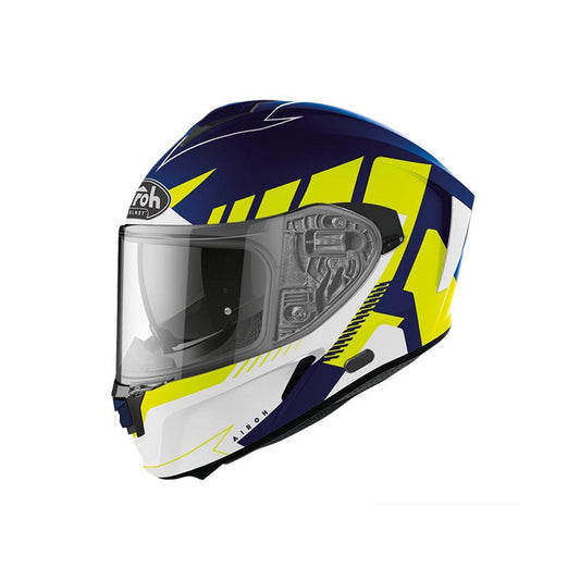 AIROH SPARK HELMET - 'RISE' BLUE/YELLOW MATT MOTO NATIONAL ACCESSORIES PTY sold by Cully's Yamaha 