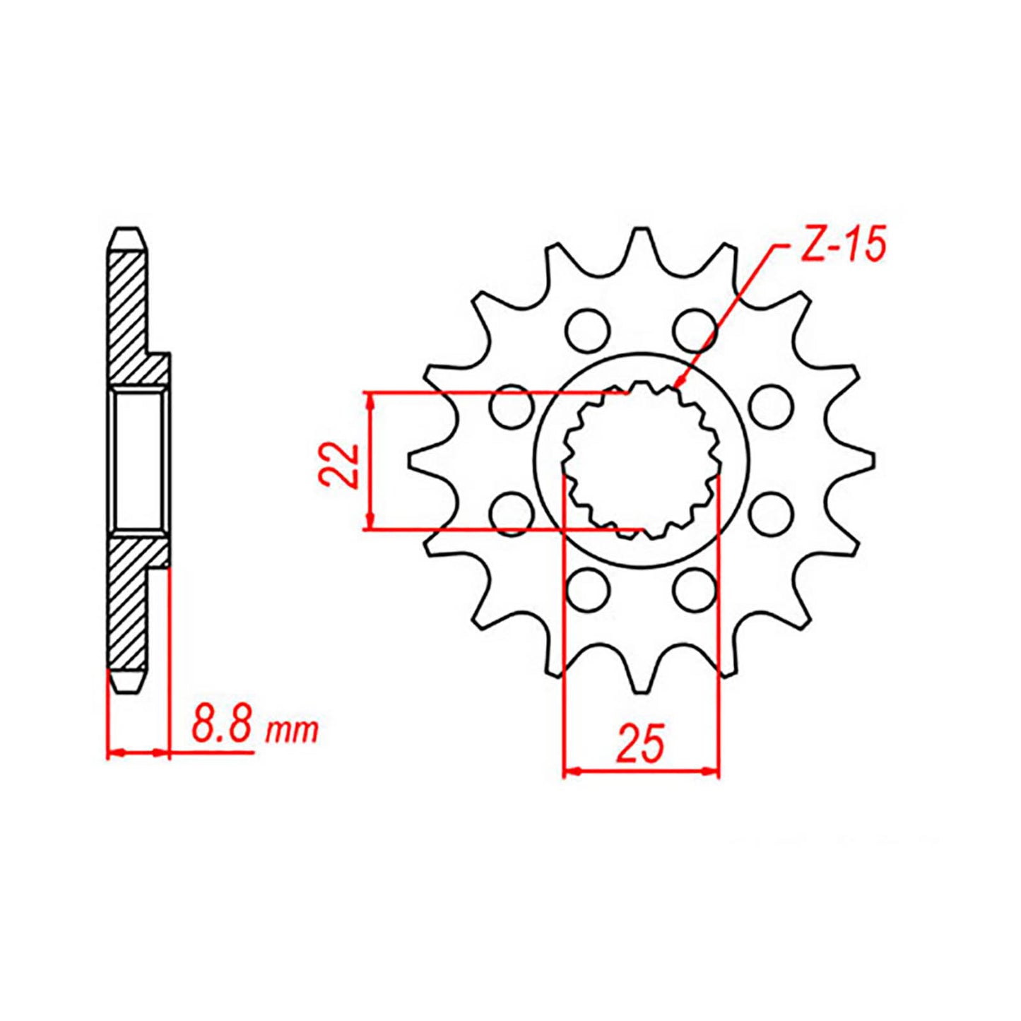 MTX 1901 Steel Front Sprocket #520 (15T) (10-KT1-15)