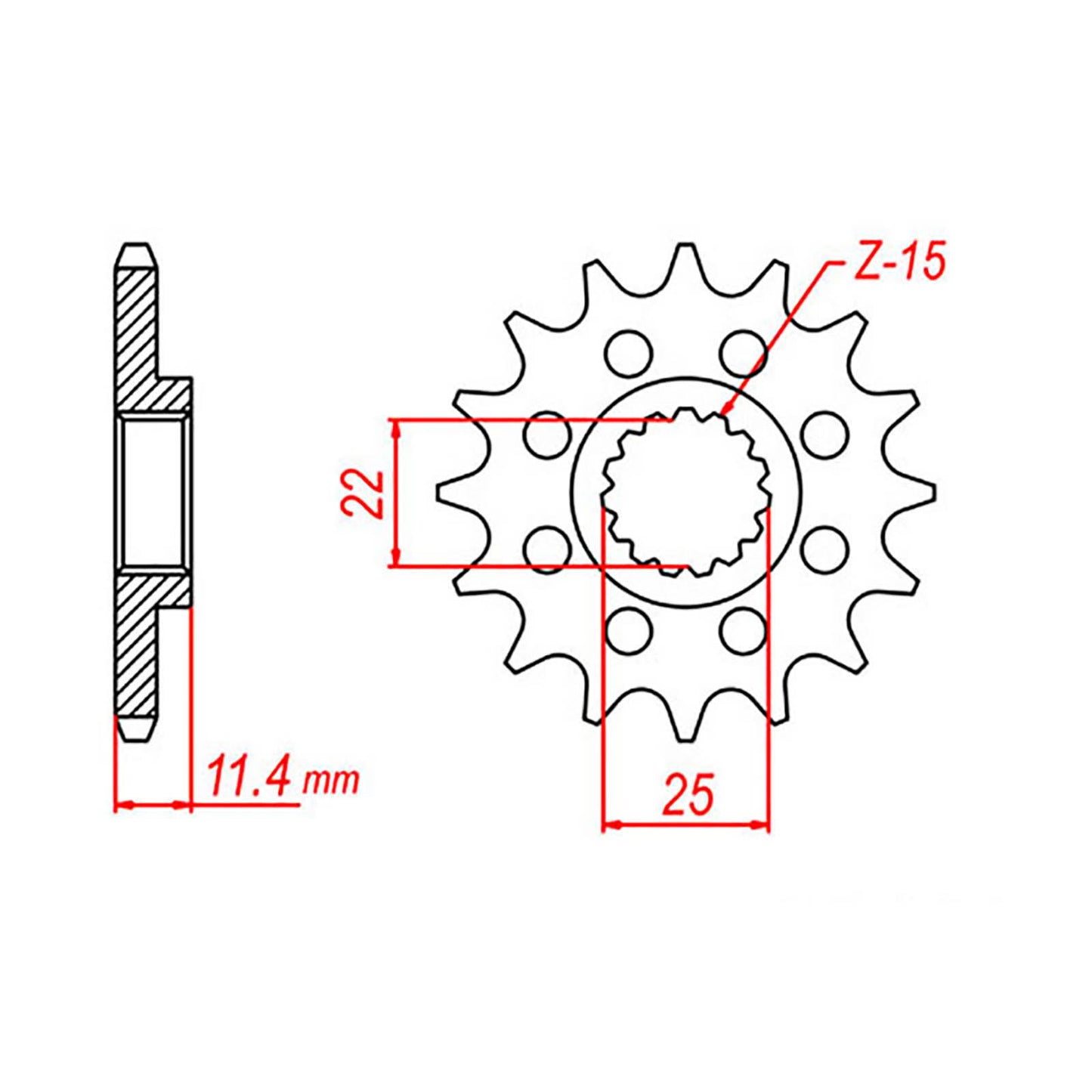 MTX 1902 Steel Front Sprocket #520 (15T) (10-KT2-15)
