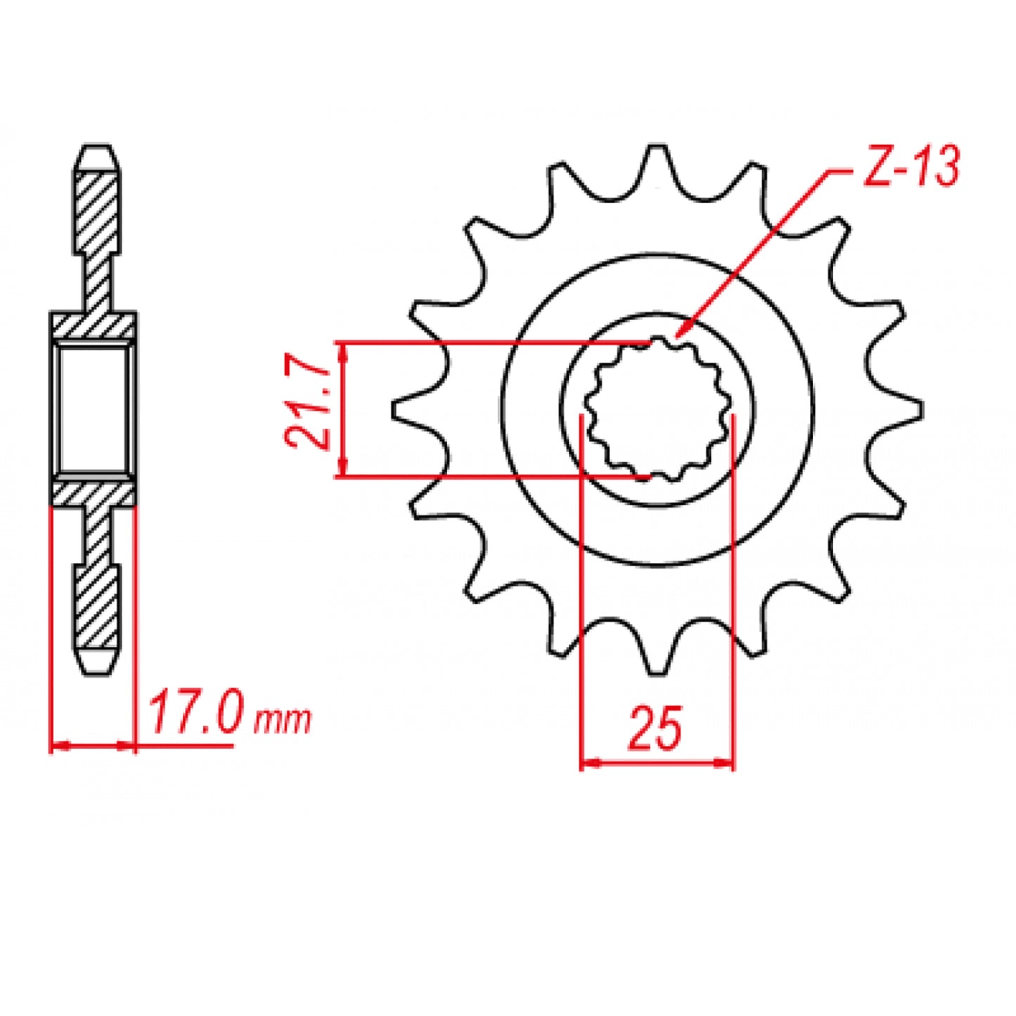 MTX 1381 Steel Front Sprocket #520 (16T) (10-MGZ-16)