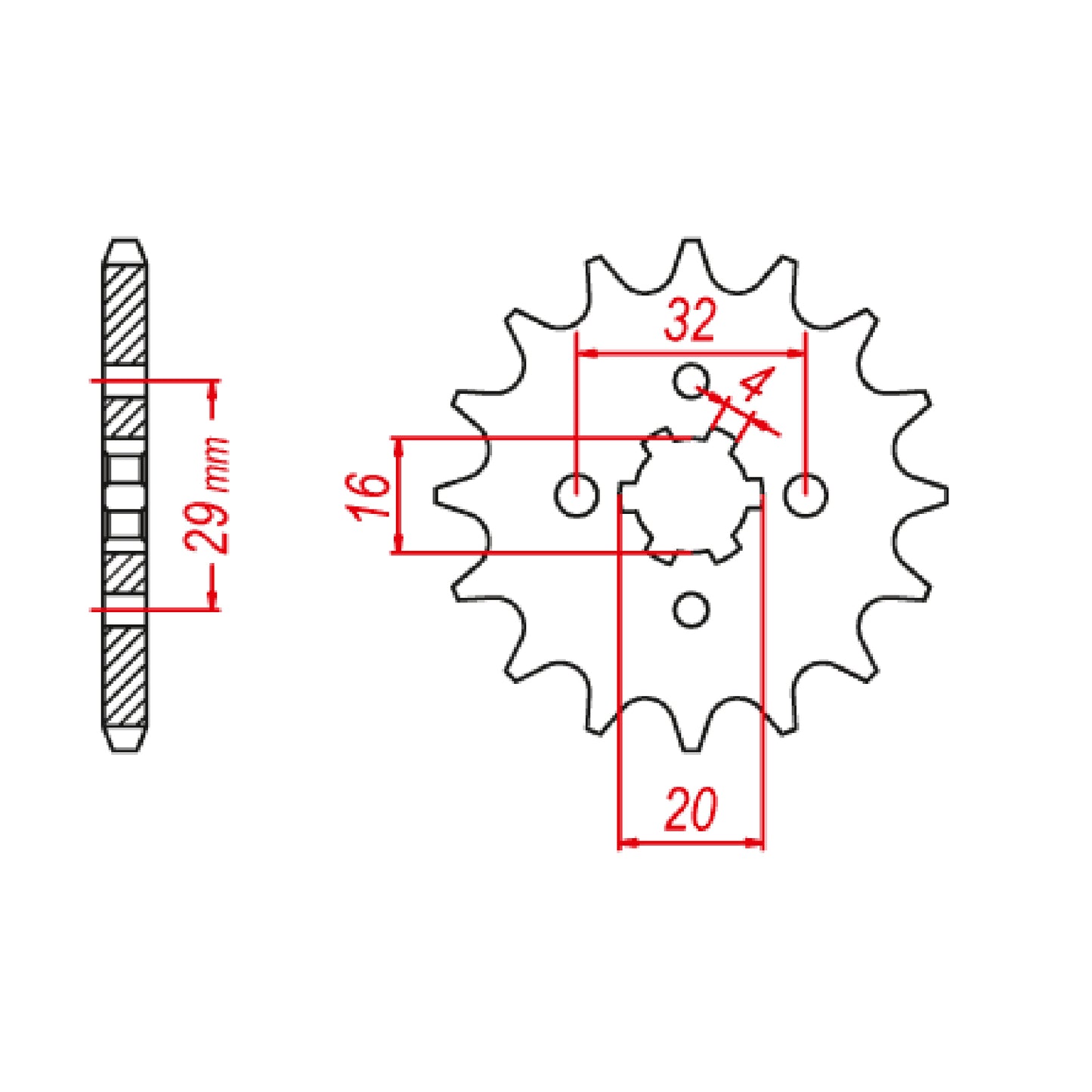 MTX 1425 Steel Front Sprocket #428 (13T) (10-1425-13)