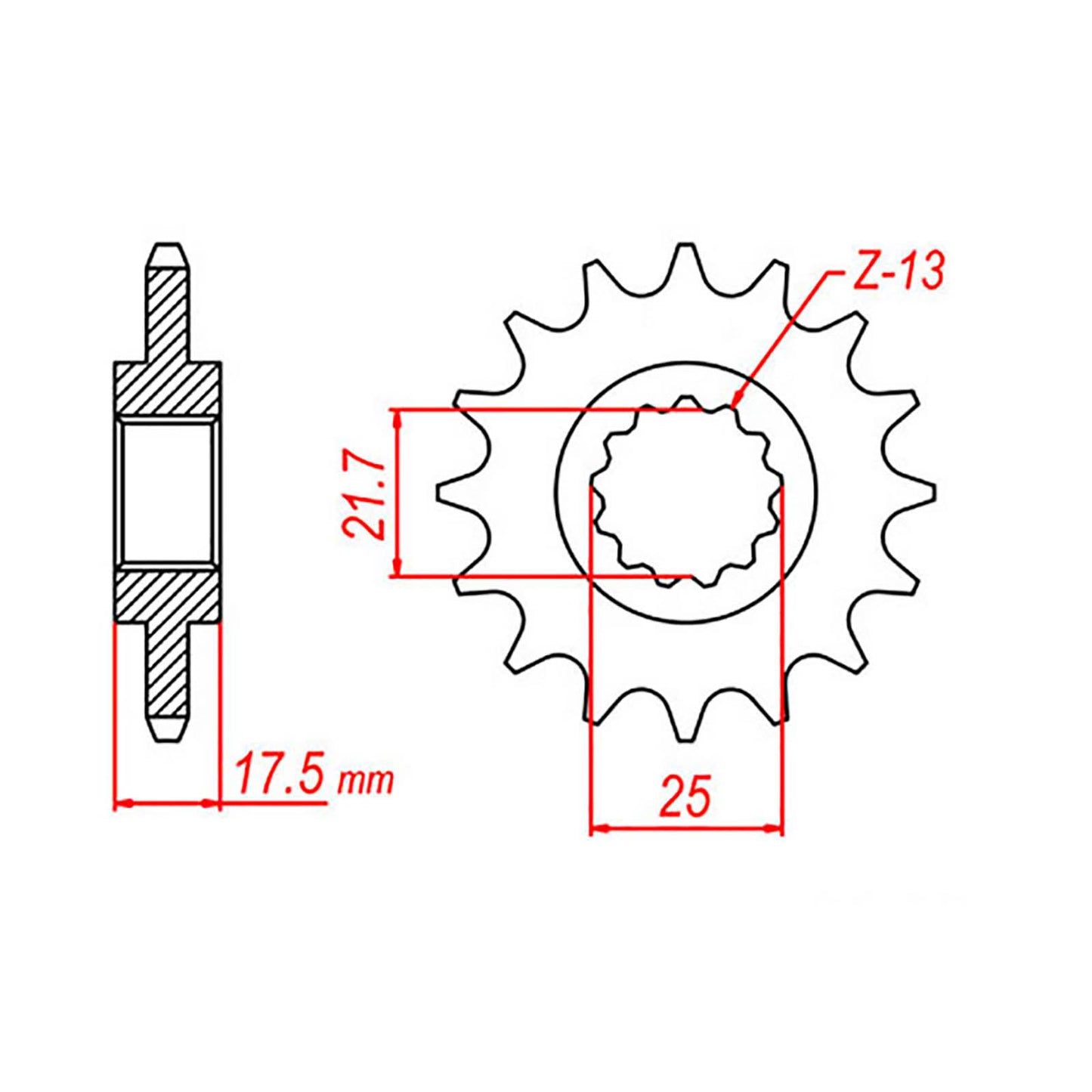 MTX 297 Steel Front Sprocket #525 (15T) (10-KY2-15)