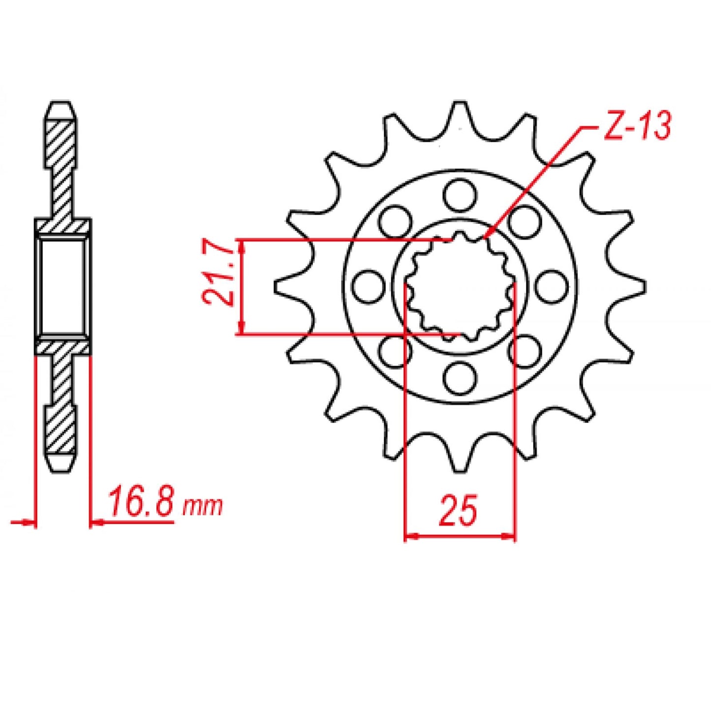 MTX 1373 Steel Front Sprocket #520 (17T) (10-MGS-17)