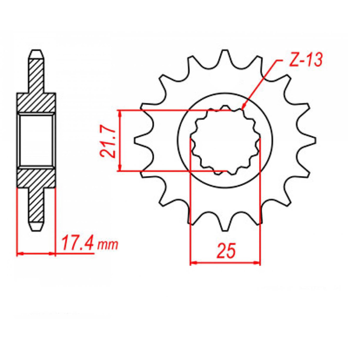 MTX 1299 Steel Front Sprocket #520 (14T) (10-KVO-14)