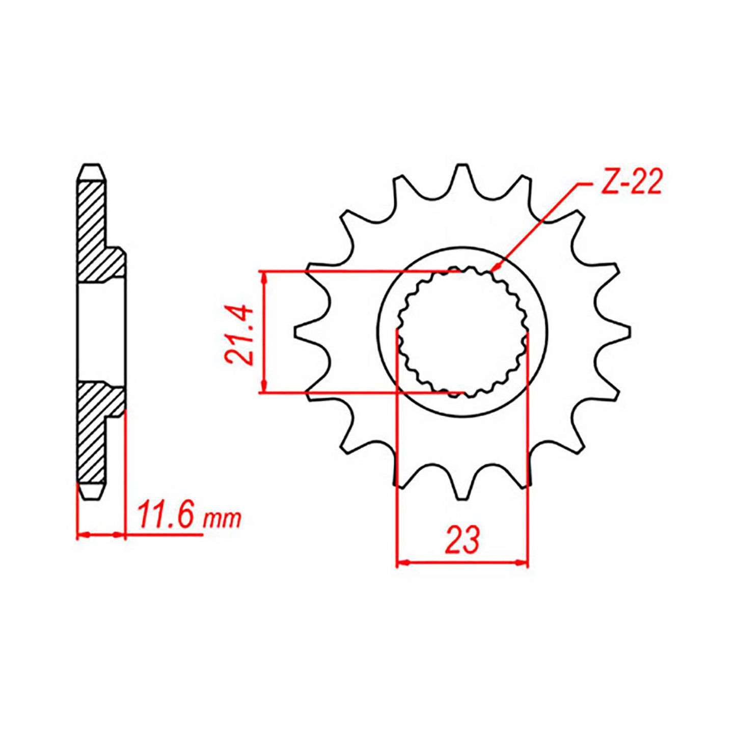 MTX 583 Steel Front Sprocket #520 (14T) (10-4GY-14)