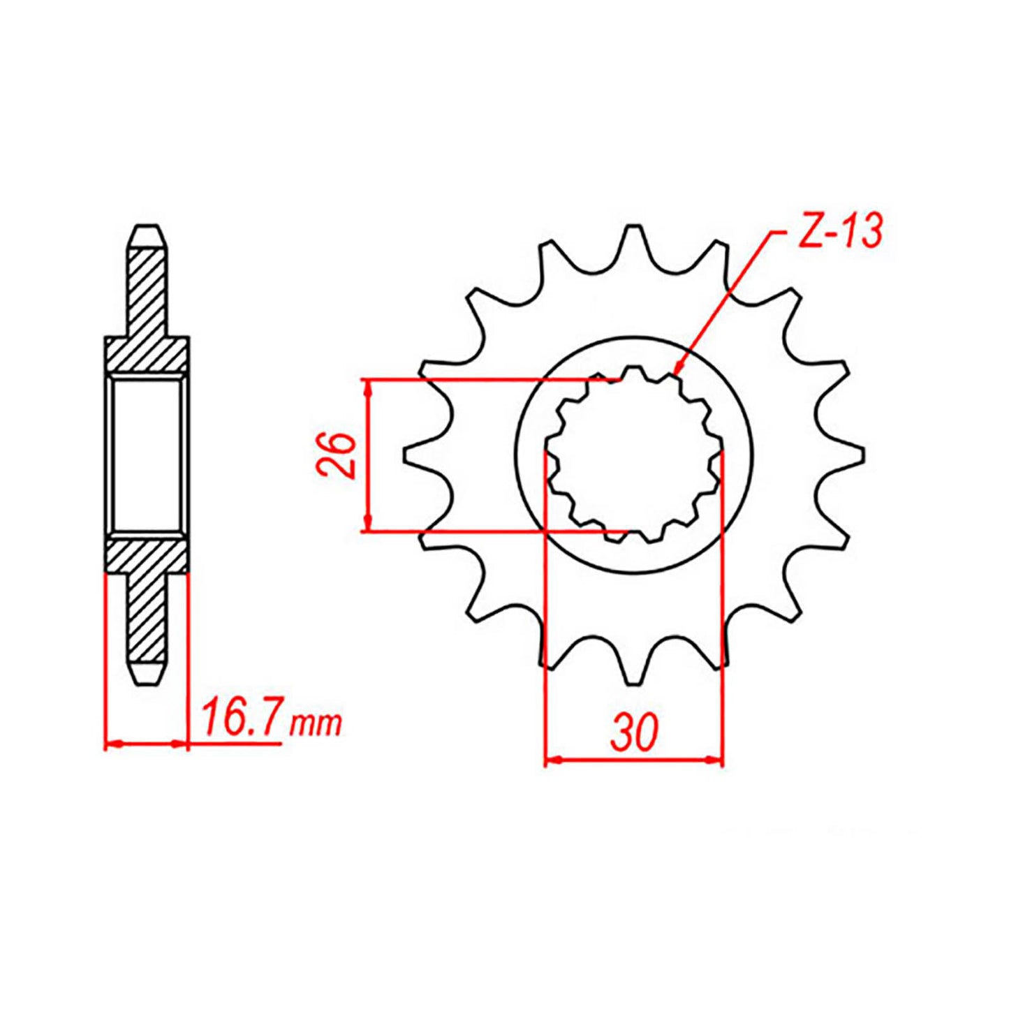 MTX 1370 Steel Front Sprocket #525 (15T) (10-MAS-15)