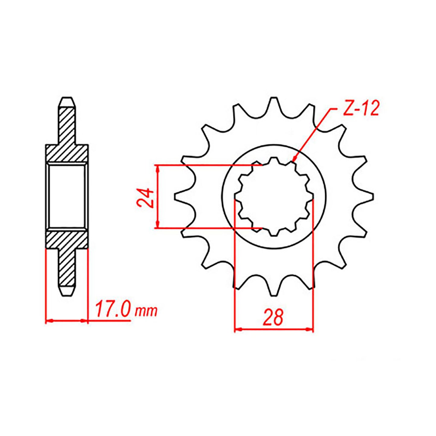MTX 1371 Steel Front Sprocket #525 (14T) (10-MV9-14)